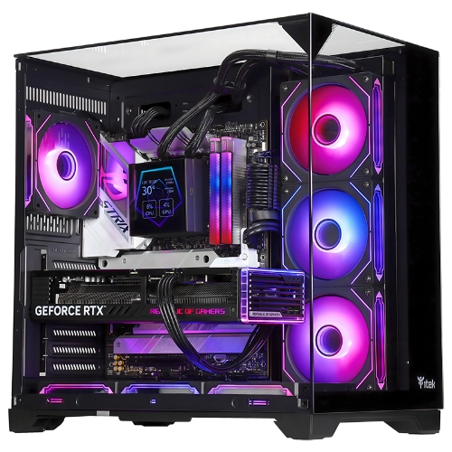 Itek Case Dark Cave Pano - Gaming Tower, Atx, 4x12cm Argb Fan, 2xusb3, Type-C, Temp Glass Top, Sid Itgcadcpab