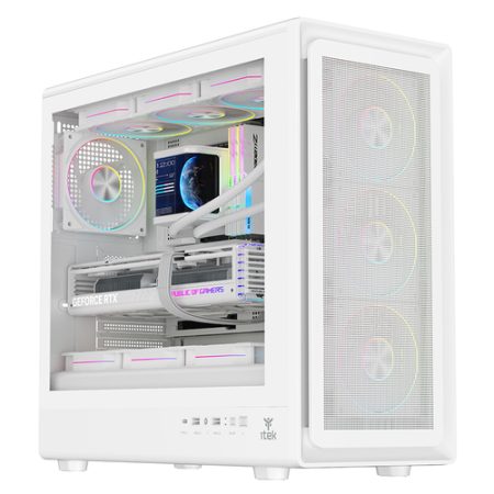 itek-case-meshcore-36w-gaming-tower-atx-4x14cm-argb-fan-2xus Itek Case Meshcore 36W Gaming Tower Atx 4x14cm Argb Fan 2xusb3 Type-C Temp Glass Side Panel Whi Itgcamc36w