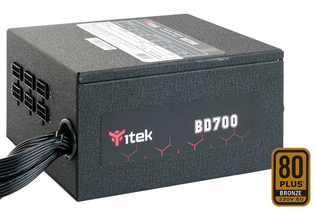 Itek ITPSEBD700 BD700 Alimentatore PC 700W 80Plus Bronze Semi Modulare PFC Attivo Ventola HDB 12cm DC to DC colore Nero