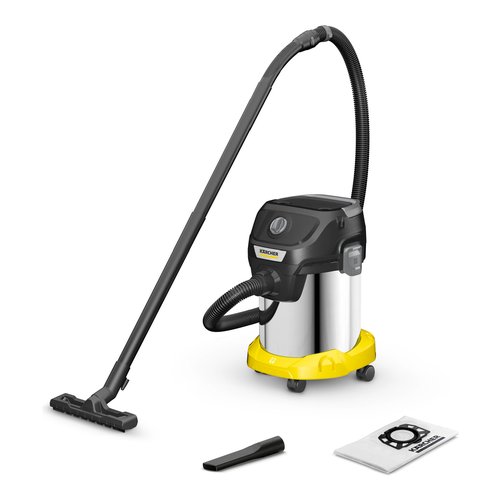 Karcher Kärcher KWD 3 S V-17-4-20-F Aspirapolvere Bidone Secco e Bagnato 17 L 1000 W colore Nero Acciaio inox Giallo