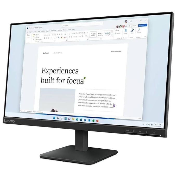 Lenovo 67DAKAC1EU L24-41 Monitor LED 23.8” Full HD IPS 100Hz HDMI VGA colore Nero