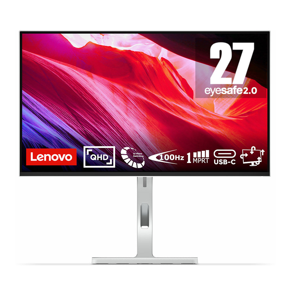 Lenovo L27H-4A ThinkVision Monitor 27'' IPS QHD 2560x1440 USB-C Power Delivery 75W HDMI DisplayPort colore Bianco