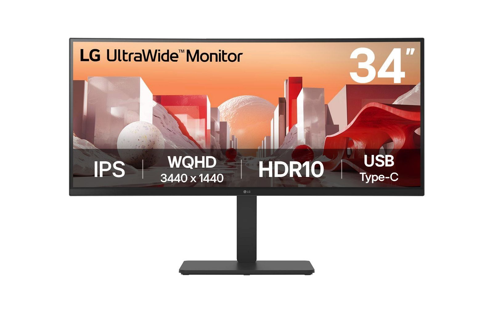 LG 34BA75QE-B Monitor PC 34'' 3440x1440 Pixel IPS LCD Curvo 21:9 HDR10 USB-C Hub 90W VESA 100x100 Altezza Regolabile colore Nero