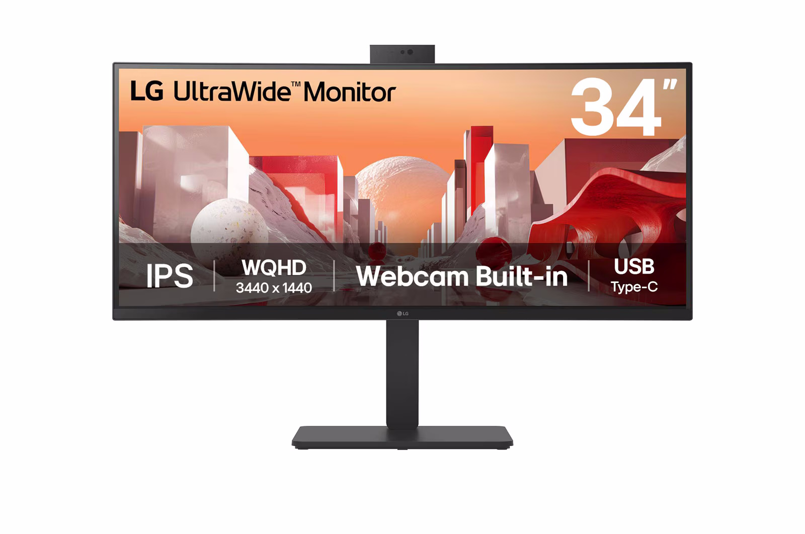 LG 34BA85QE-B Monitor PC Curvo 34'' IPS WQHD 3440x1440 21:9 Webcam KVM Hub USB-C 90W colore Nero