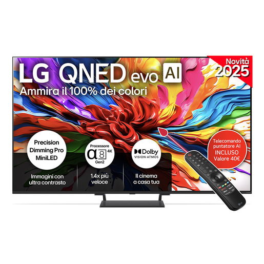 lg-65qned93a6a-qned-evo-smart-tv-65-4k-ultra-hd-mini-led-1 LG 65QNED93A6A QNED Evo Smart TV 65'' 4K Ultra HD Mini LED 120Hz Dolby Vision Dolby Atmos Wi-Fi 6 colore Nero