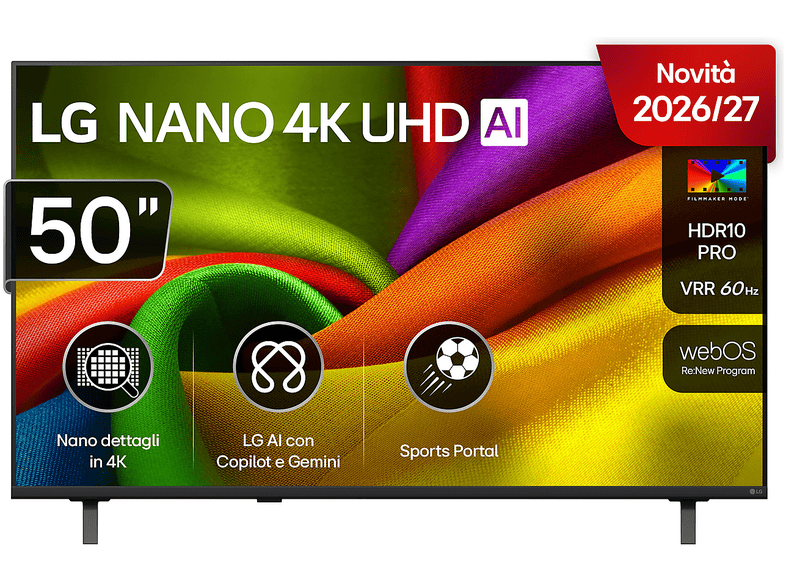 lg-nano-4k-uhd-ai-nu85-50nu850b6la-tv-led-smart-tv-50-p LG NANO 4K UHD AI NU85 50NU850B6LA TV LED, SMART TV, 50 ", Processore a7 Gen9, Classe G