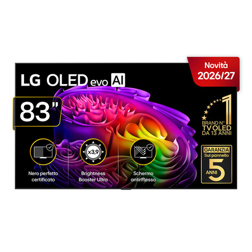 LG OLED83G64LW.API Serie G6 Smart TV 4K OLED evo 83'' 120 Hz Wi-Fi 6E 4 HDMI 3 USB Audio 4.2 canali 60 W colore Argento