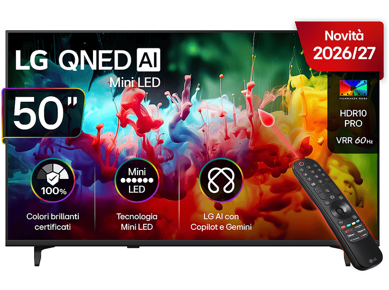lg-qned-miniled-50qned70b6c-tv-mini-led-smart-tv-50-qle LG QNED MiniLED 50QNED70B6C TV MINI LED, SMART TV, 50 ", QLED, Processore a7 AI 4K Gen9, Classe F
