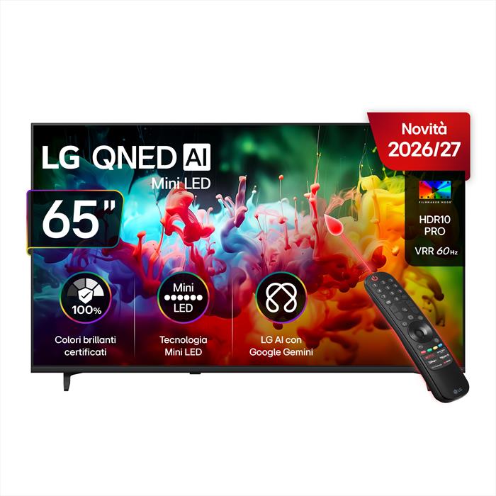 LG QNED MiniLED 65QNED70B6C TV MINI LED, SMART TV, 65 “, Mini Processore a7 AI 4K Gen9, Classe E - 0