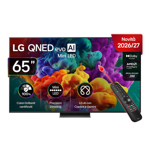 ~ai-d701de8b-0d71-499e-89b1-b07f50a9a9ab_ LG QNED MiniLED 65QNED87B6A TV MINI LED, SMART TV, 65 ", Mini Processore a8 AI 4K Gen3, Classe E