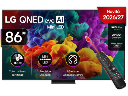 lg-qned-miniled-86qned87b6a-tv-mini-led-smart-tv-86-min LG QNED MiniLED 86QNED87B6A TV MINI LED, SMART TV, 86 ", Mini Processore a8 4K Gen3 con AI, Classe D