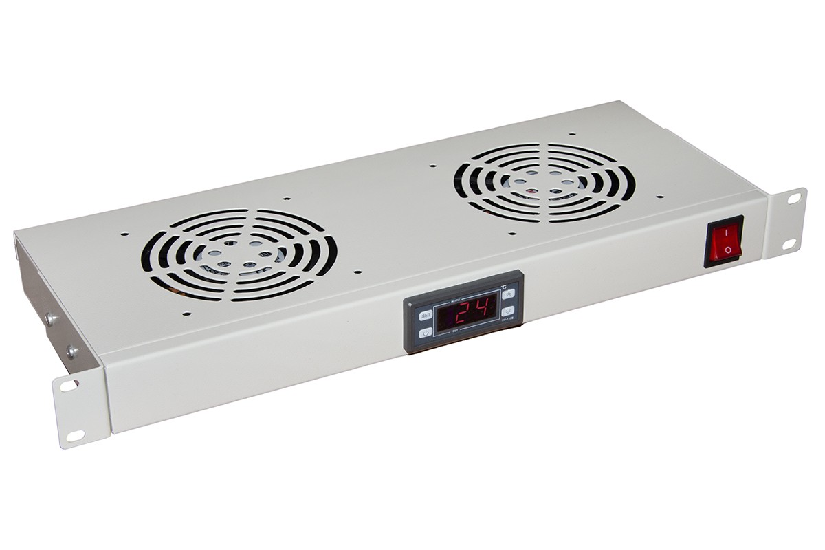 LINK LKVENT2GR Modulo 2 Ventole Raffreddamento con Display Digitale Sensore Temperatura 1 8 m Colore Grigio