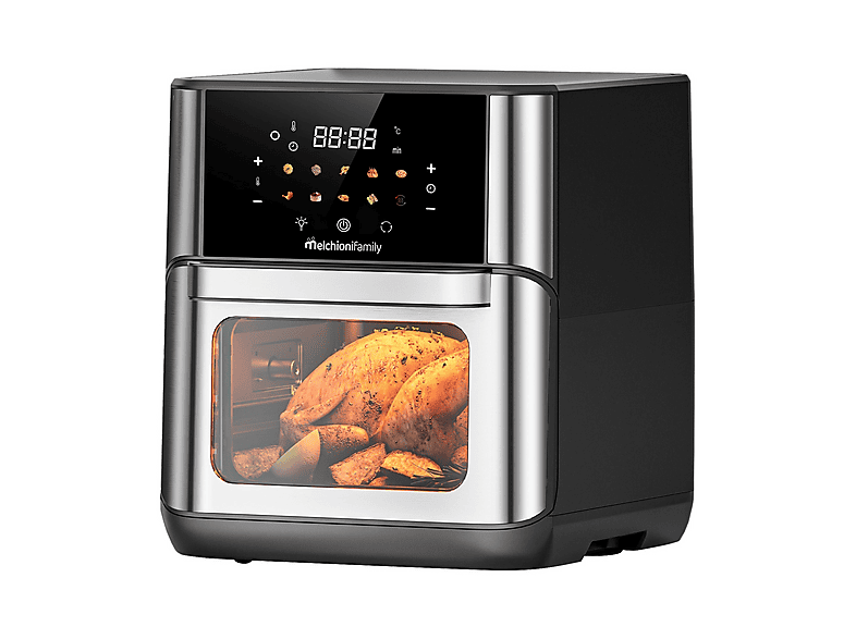 MELCHIONI FAMILY Melchioni 118340059 FLORA Friggitrice ad aria 12 L 1800 W 10 programmi Display a colori colore Nero