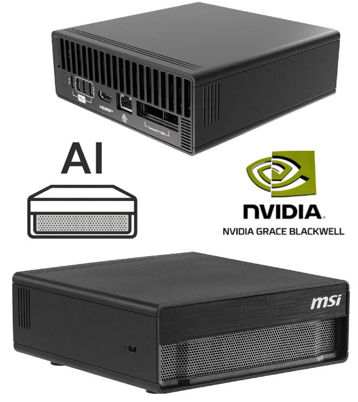 MSI 9S6-C9311-32S EdgeXpert Mini PC Supercomputer AI NVIDIA GB10 Grace Blackwell 128 GB LPDDR5x SSD 4 TB NVMe Wi-Fi 7 colore Nero
