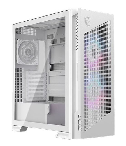 Msi Case Mid Tower Bianco, 2 Usb, 1 Type-C, 2x160mm Argb Fan, 1x120mm No-Argb Argb+pwm Control Mpg Velox 300r Airflow Pz White