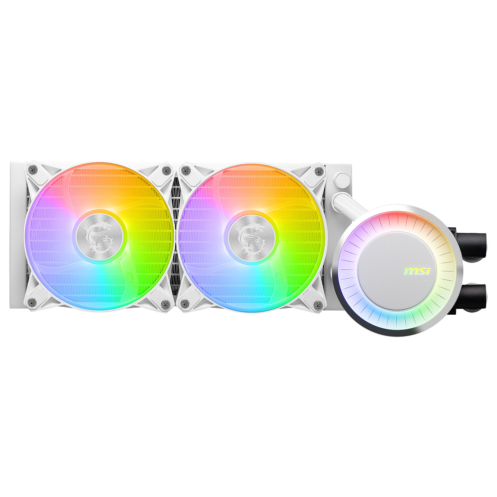 MSI MAG CORELIQUID E240 Dissipatore a Liquido AIO 240mm 2 Ventole ARGB 120mm Pompa 2 Camere Split-Flow AM5 AM4 LGA1700 colore Bianco