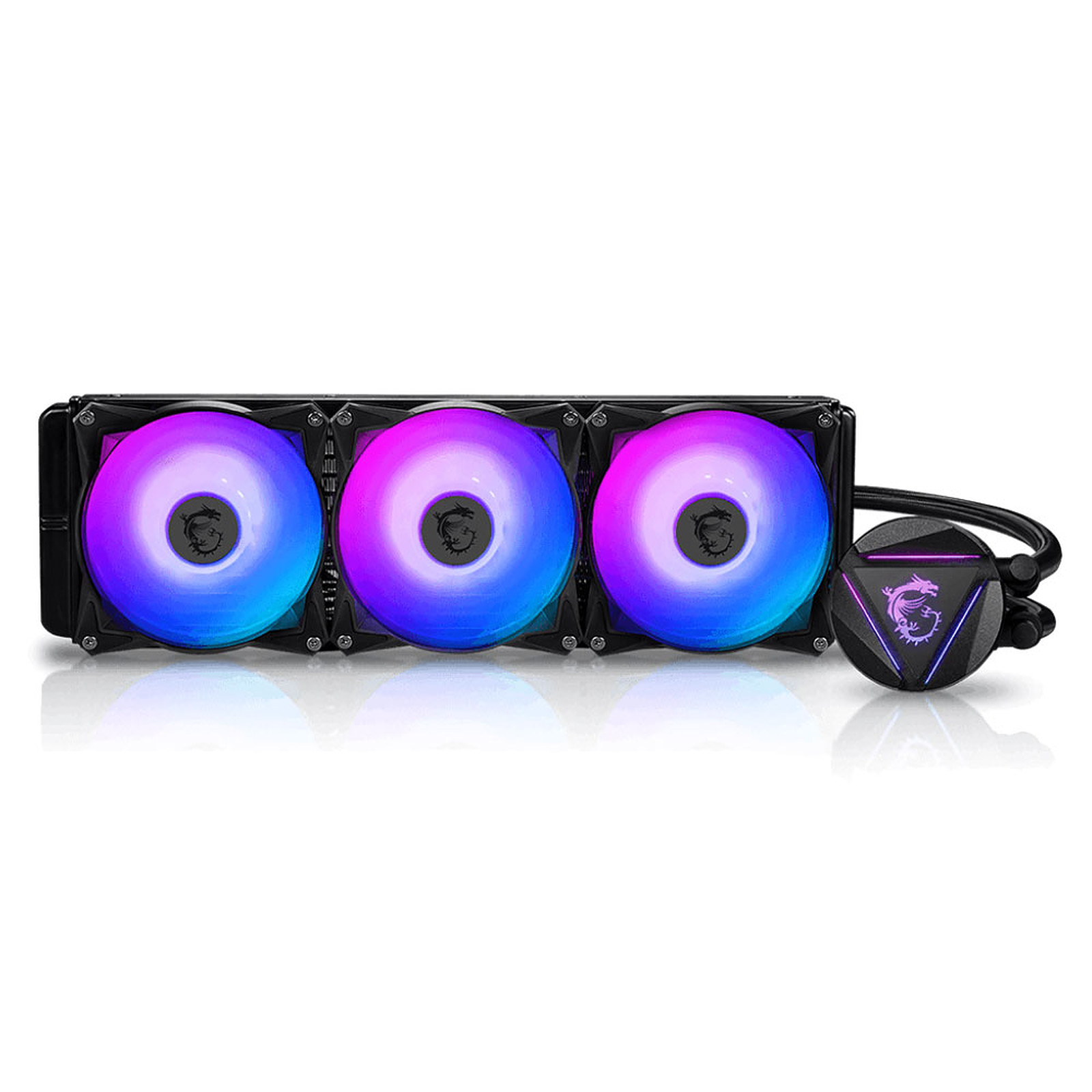 MSI MAG CORELIQUID E360 MAG CORELIQUID E360 Kit di raffreddamento a liquido 3 ventole 120 mm ARGB sincronizzabile testata rotabile 270° colore Nero