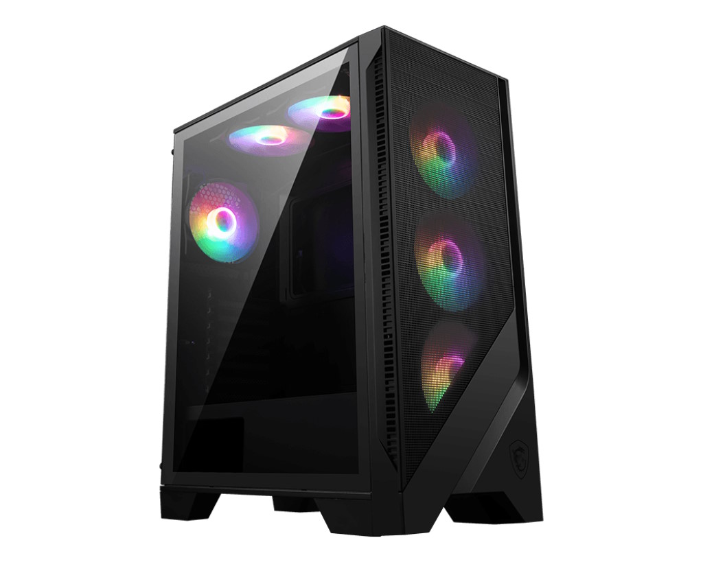 MSI MAG FORGE 120A AIRFLOW Case PC Midi Tower Gaming ATX 6 Ventole RGB Vetro Temperato colore Nero Trasparente
