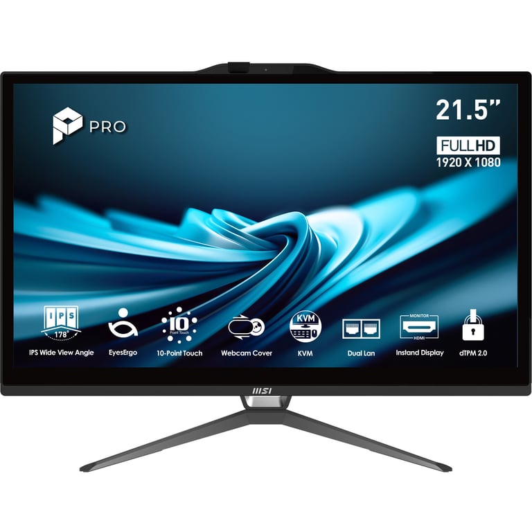 MSI Pro Ap222t 14ma-613eu All-in-one 21.5'' Touchscreen Intel Core I3 8gb Ram 512gb Ssd Nero