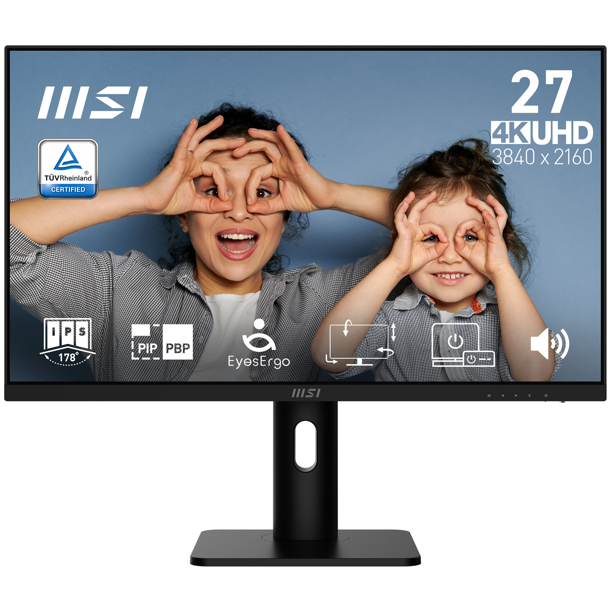 MSI PRO MP273UP E6 Monitor 27'' IPS 4K UHD 3840x2160 4ms Altoparlanti Regolazione Altezza colore Nero