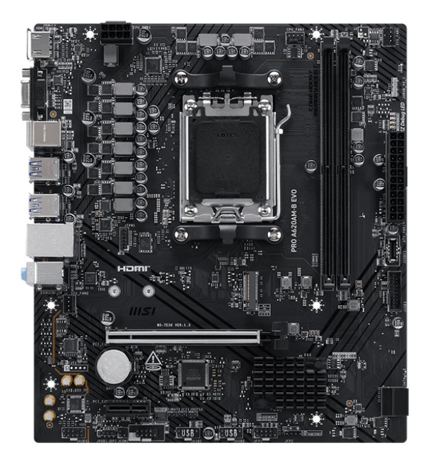 MSI scheda madre PRO A620AM-B EVO socket AM5 chipset AMD A620A DDR5 128 GB ATX 4 slot M.2 PCIe 5.0 Ethernet 5G