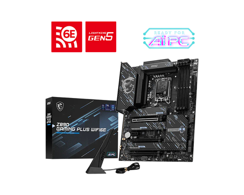 Msi Scheda madre Z890, Z890 Gaming Plus Wifi6e, Z890,Lga1851,4ddr5,3pci-Ex16,1pci-EX1,4M.2 ,1usb3.2 Gen2 X Z890 Wifi6e