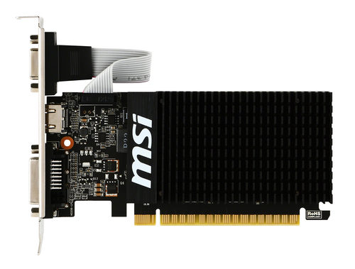 MSI V809-2000R Scheda Video NVIDIA GeForce GT 710 2 GB GDDR3 PCI Express x16 2.0 HDMI DVI-D D-Sub Raffreddamento Passivo Fattore di Forma Low Profile