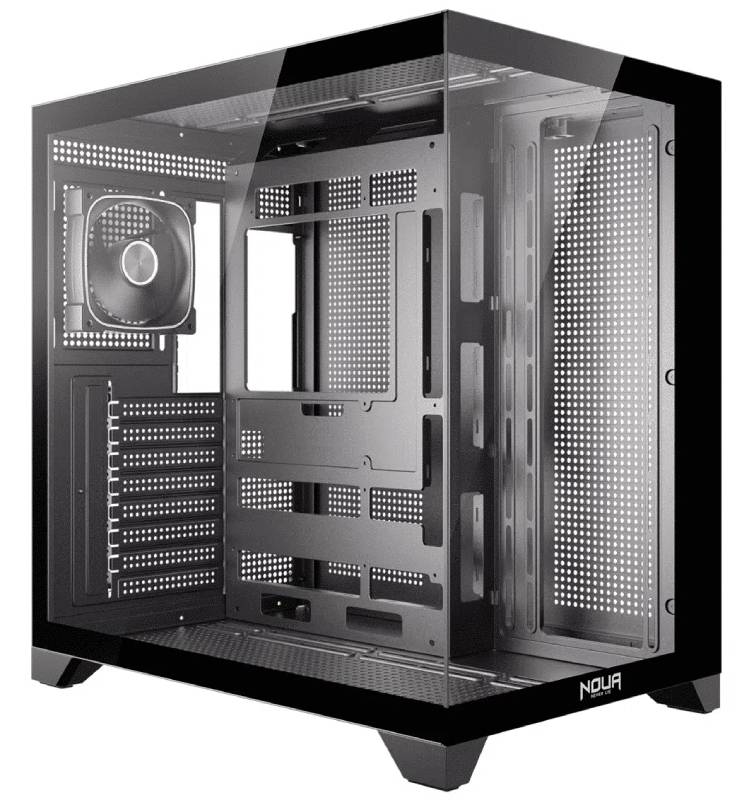 Noua Vision ZK300 case PC gaming mid tower ATX, vetro temperato, 1 ventola ARGB PWM, supporto raffreddamento liquido 360 mm, nero