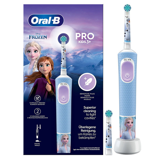 Oral-B 772645 Vitality Pro Kids Frozen Spazzolino elettrico colore Azzurro e Bianco