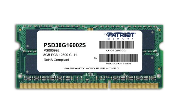 PATRIOT Memoria RAM SODIMM 8GB DDR3 1600MHZ
