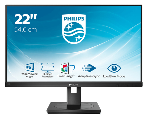 Philips 222S1AE-00 S Line Monitor PC 21.5'' IPS Full HD 1920x1080 75Hz 4ms Altoparlanti Ergonomico colore Nero