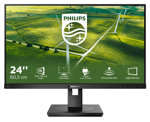 Philips 242B1G-00 Monitor PC 23.8'' IPS Full HD 1920x1080 75Hz 4ms Hub USB HDMI DisplayPort VESA colore Nero