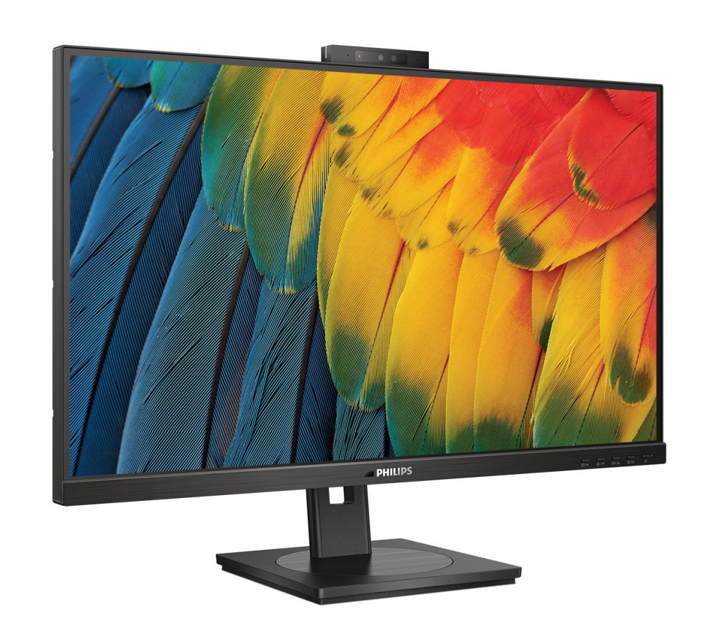 Philips 24B1U5301H-00 Serie 5000 Monitor PC 23.8'' IPS Full HD 1920x1080 USB-C 90W Webcam 5MP Hub USB 3.2 HDMI DisplayPort colore Nero