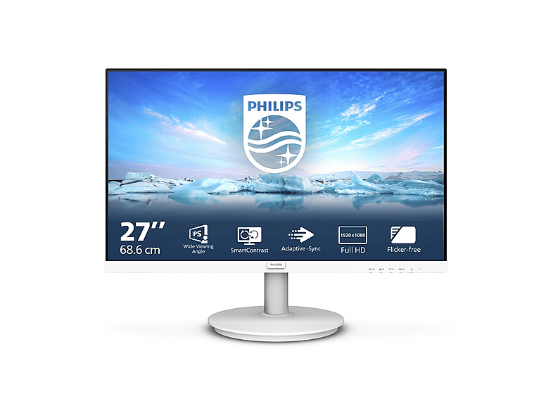 PHILIPS 271V8AW-00 V-LINE Monitor 27'' LED IPS Full HD 1920x1080 4 ms HDMI VGA Altoparlanti Integrati colore Bianco
