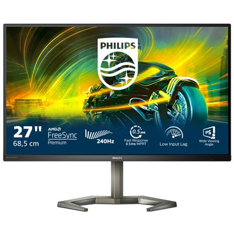 Philips 27M1N5200PA00 Momentum Monitor Gaming 27'' IPS Full HD 240Hz 0.5ms AMD FreeSync Premium Altoparlanti 5W Hub USB colore Nero