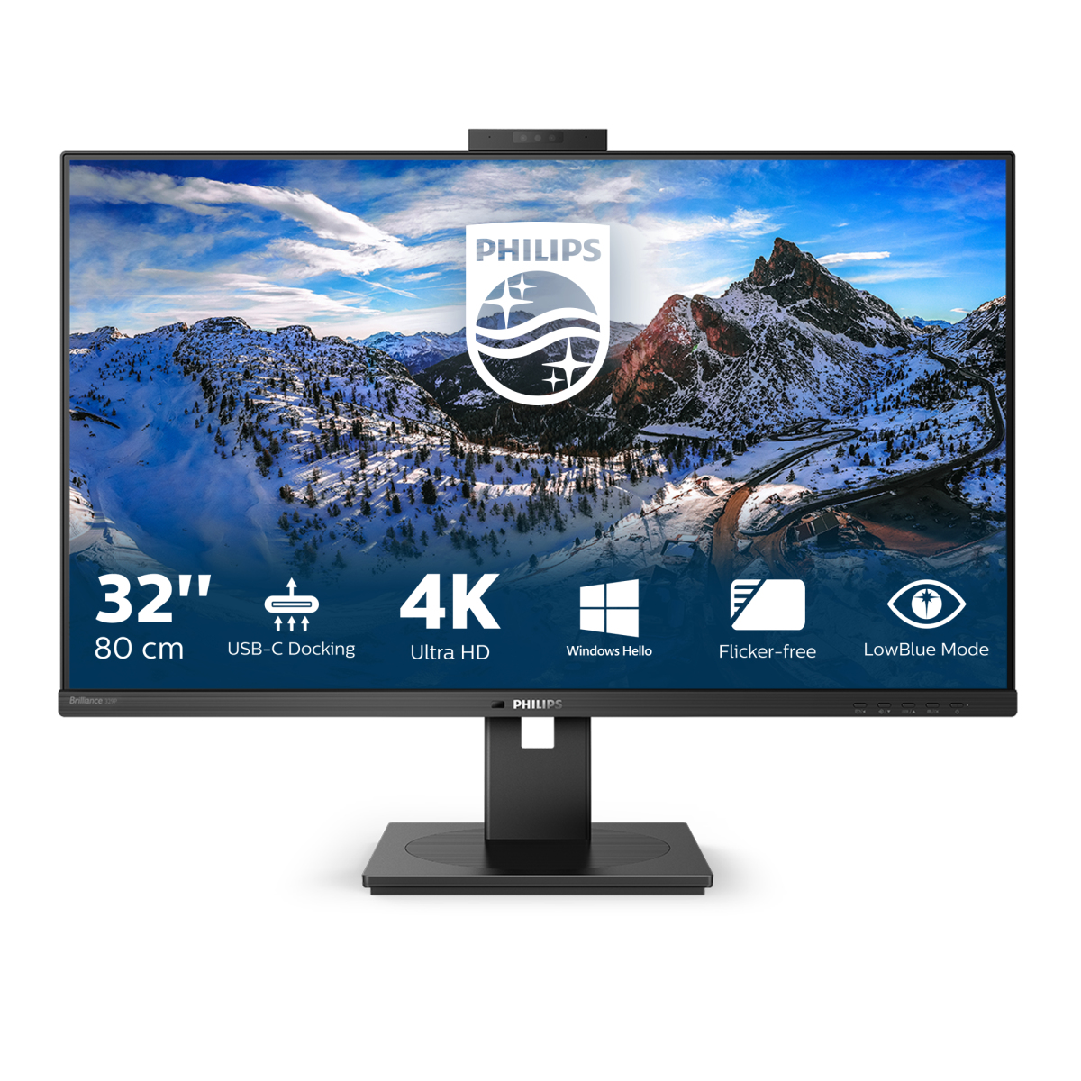 Philips 329P1H-00 P Line Monitor PC 31.5'' IPS 4K Ultra HD USB-C Docking 90W Webcam Hub USB 3.2 Ethernet colore Nero