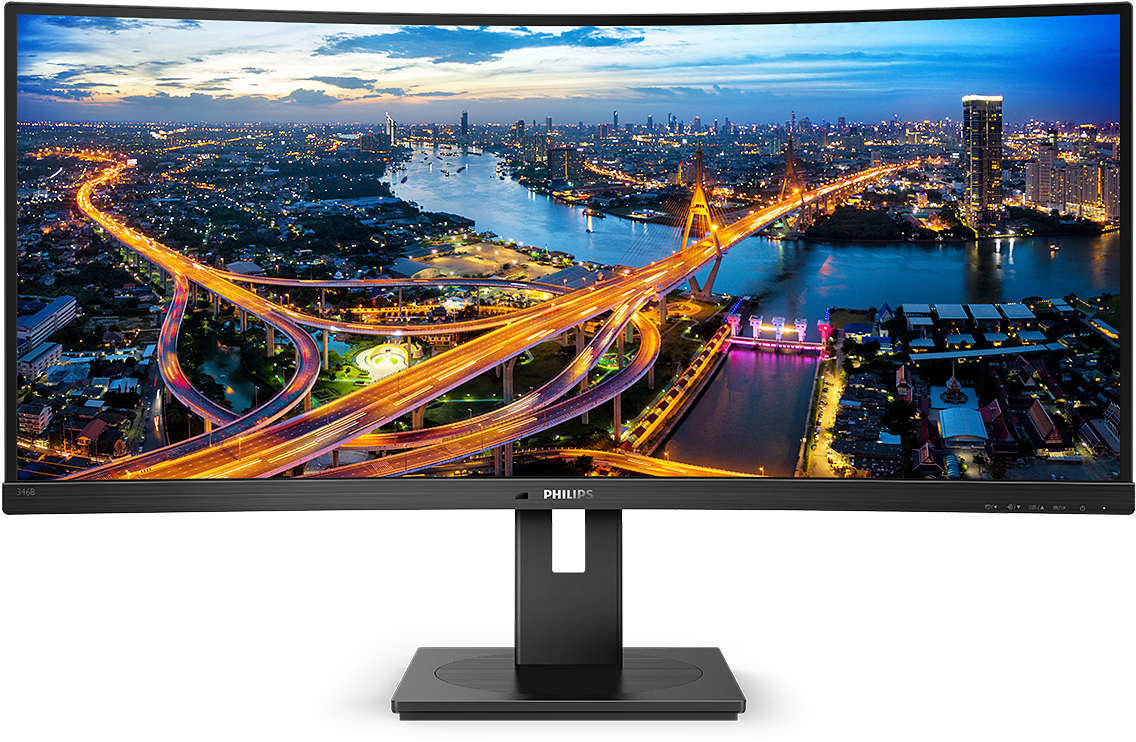 Philips 346B1C Monitor Curvo 34'' UltraWide QHD 3440x1440 VA 100Hz USB-C Docking Station RJ45 Altoparlanti colore Nero