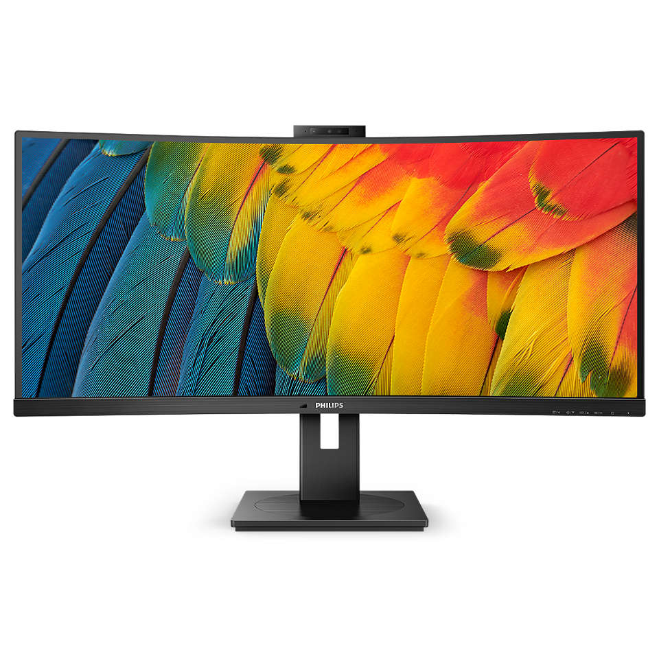Philips 34B1U5600CH 5000 Series Monitor Curvo 34'' UltraWide QHD 3440x1440 VA 4ms 120Hz Webcam 5MP Hub USB-C 100W Ethernet KVM colore Nero