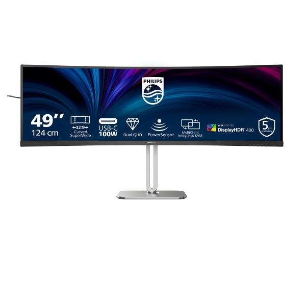 Philips 49B2U5900C-00 Serie 5000 Monitor PC Curvo 48.8'' Dual QHD 5120x1440 VA 32:9 USB-C KVM colore Nero