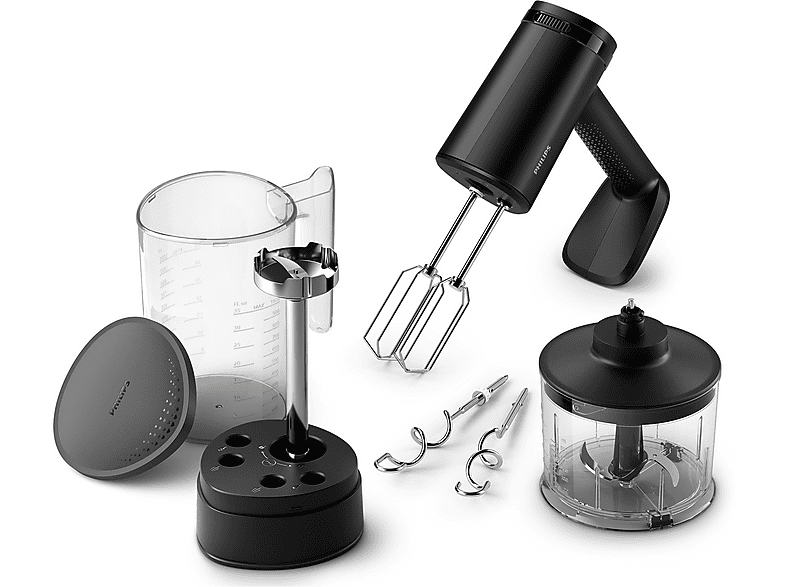 Philips MIXER PHILIPS Serie 5000 HR3781/20, Potenza massima 500 W, Recipiente da 1 l, Livelli di potenza 6 velocità, Nero