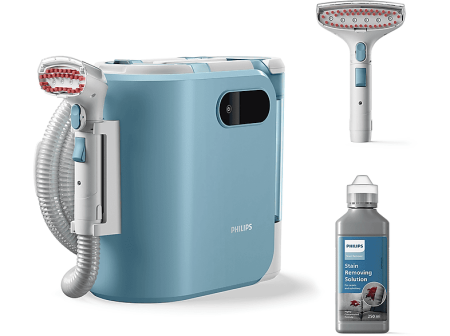 philips-smacchiatore-philips-smacchiatore-portatile-serie-30 Philips SMACCHIATORE PHILIPS Smacchiatore portatile Serie 3000 XW3193/11, Potenza 400 W, Azzurro/Bianco