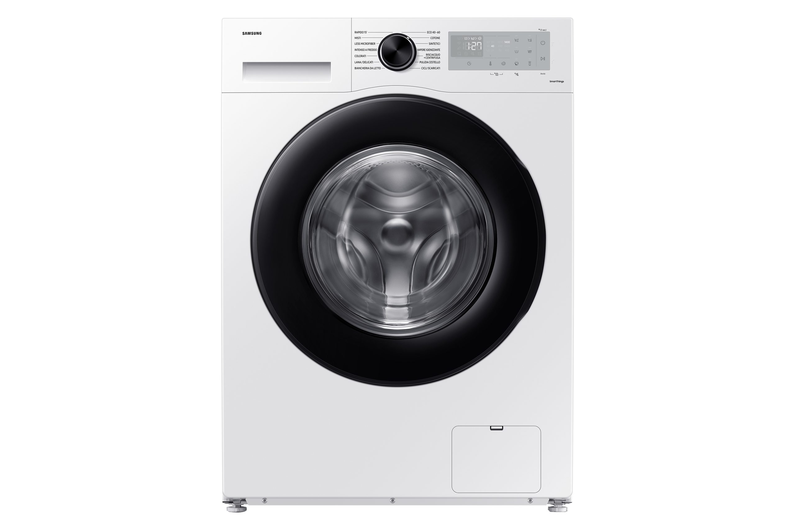 SAMSUNG WW90CGC04DAHET LAVATRICE, Caricamento frontale, 9 kg, 16 programmi, Profondità 60 cm, Giri 1400 rpm, BIANCO, livello rumorosità centrifuga 72