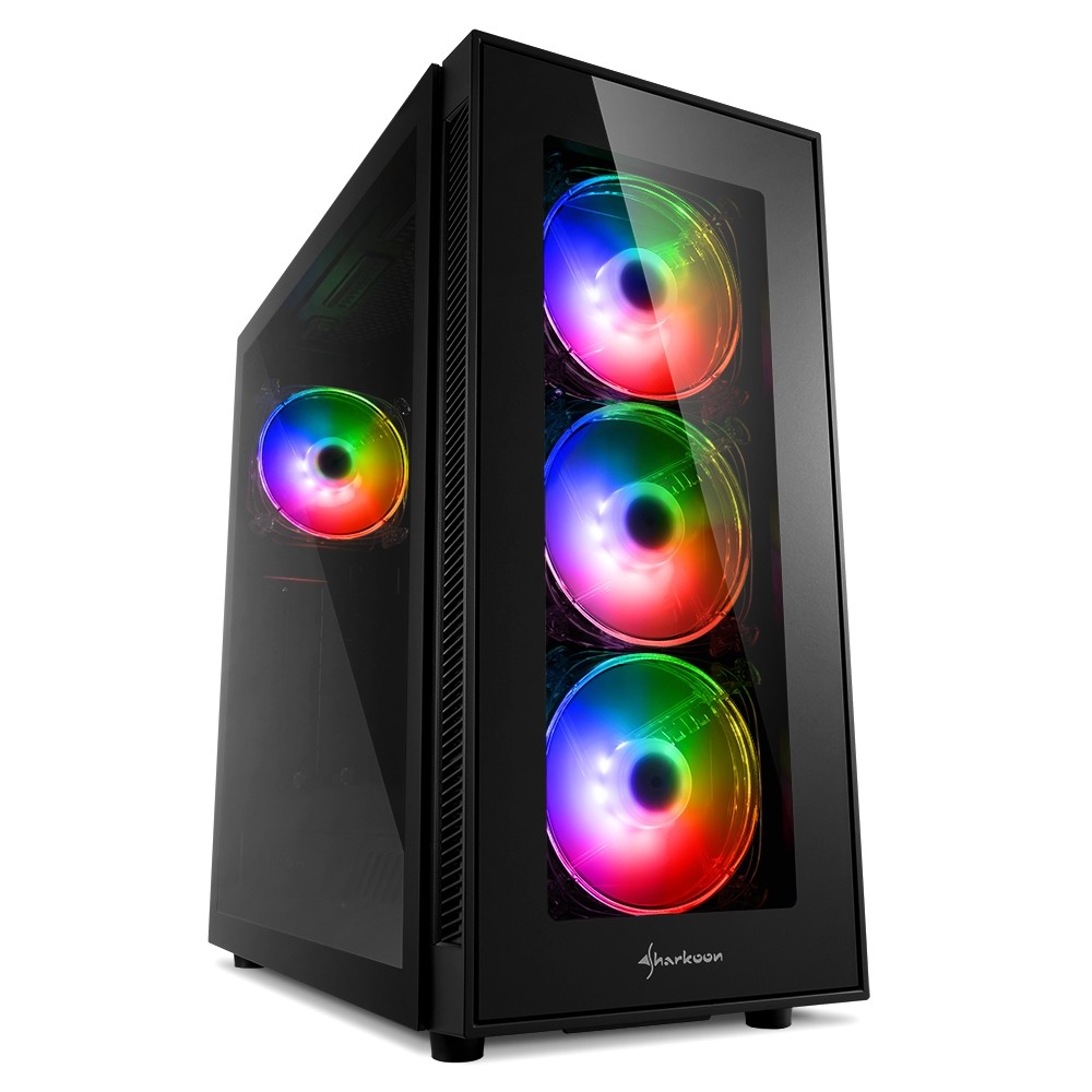 Sharkoon Case Midi Tower PC Acciaio, Vetro temperato Nero - TG5 PRO RGB