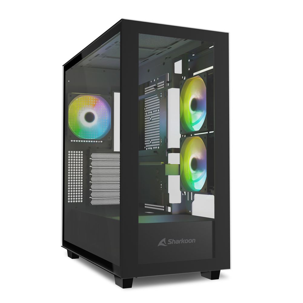 Sharkoon Case Rebel C60 Rgb Black Atx 2X U3, 1X Type-C,trrs, 2X Tempered Glass, 4X 120 Argb Pwm, Arg C60 RGB