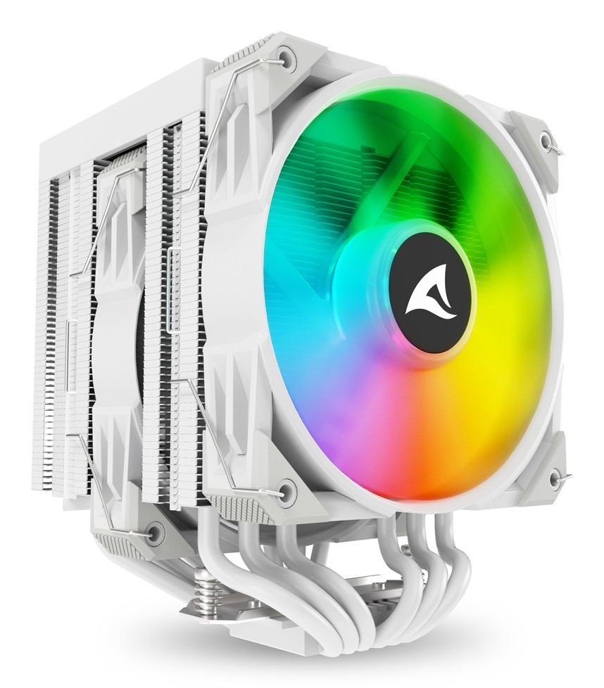 Sharkoon Dissipatore Ad Aria 1X 120mm Argb Pwm Fan, 1X 120mm 6X Copper Pipes, Direct Touch, A60 Rgb White