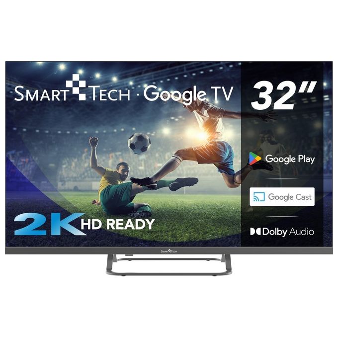 SMART TECH Smart-Tech 32HG01V Smart TV 32'' HD DLED Google TV DVB-T2 DVB-C DVB-S2 Wi-Fi Bluetooth 3 HDMI Classe E colore Grigio