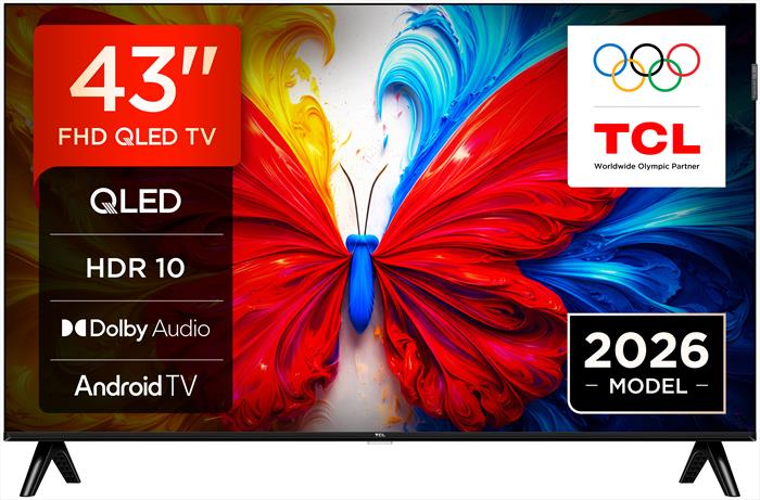 TCL 43S5L TV QLED, SMART TV, 43 ", Full-HD, Processore CA55x4, Classe F
