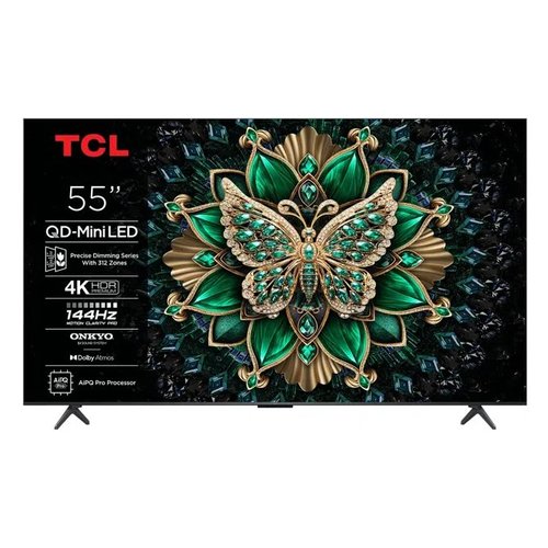 tcl-55c69k-serie-c69k-smart-tv-qd-mini-led-4k-55-144hz-goo TCL 55C69K Serie C69K Smart TV QD-Mini LED 4K 55'' 144Hz Google TV audio Onkyo 2.1 Dolby Vision IQ Atmos HDMI 2.1 colore Metallico