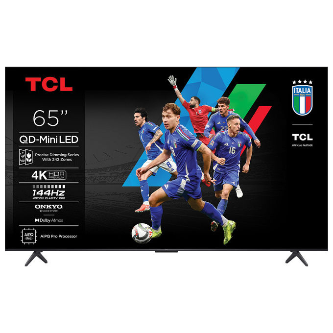 tcl-65c69k-serie-c69k-smart-tv-qd-mini-led-4k-65-144hz-dol TCL 65C69K Serie C69K Smart TV QD-Mini LED 4K 65'' 144Hz Dolby Vision IQ Atmos Audio Onkyo 2.1 Google TV colore Metallico