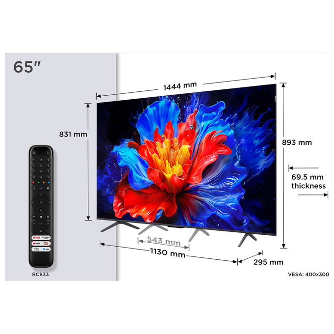 tcl-65p89k-serie-p89k-smart-tv-qled-4k-65-144hz-google-tv TCL 65P89K Serie P89K Smart TV QLED 4K 65'' 144Hz Google TV Audio Onkyo 2.1 Dolby Vision Atmos colore Metallico